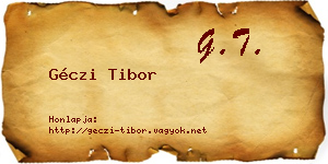 Géczi Tibor névjegykártya